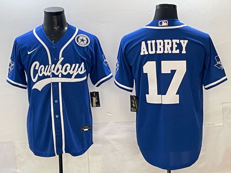 Men 2025 Dallas Cowboys #17 Aubrey blue Joint Name Nike Limited NFL Jersey style 035